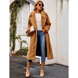 Brown Teddy coat jacket SHEIN